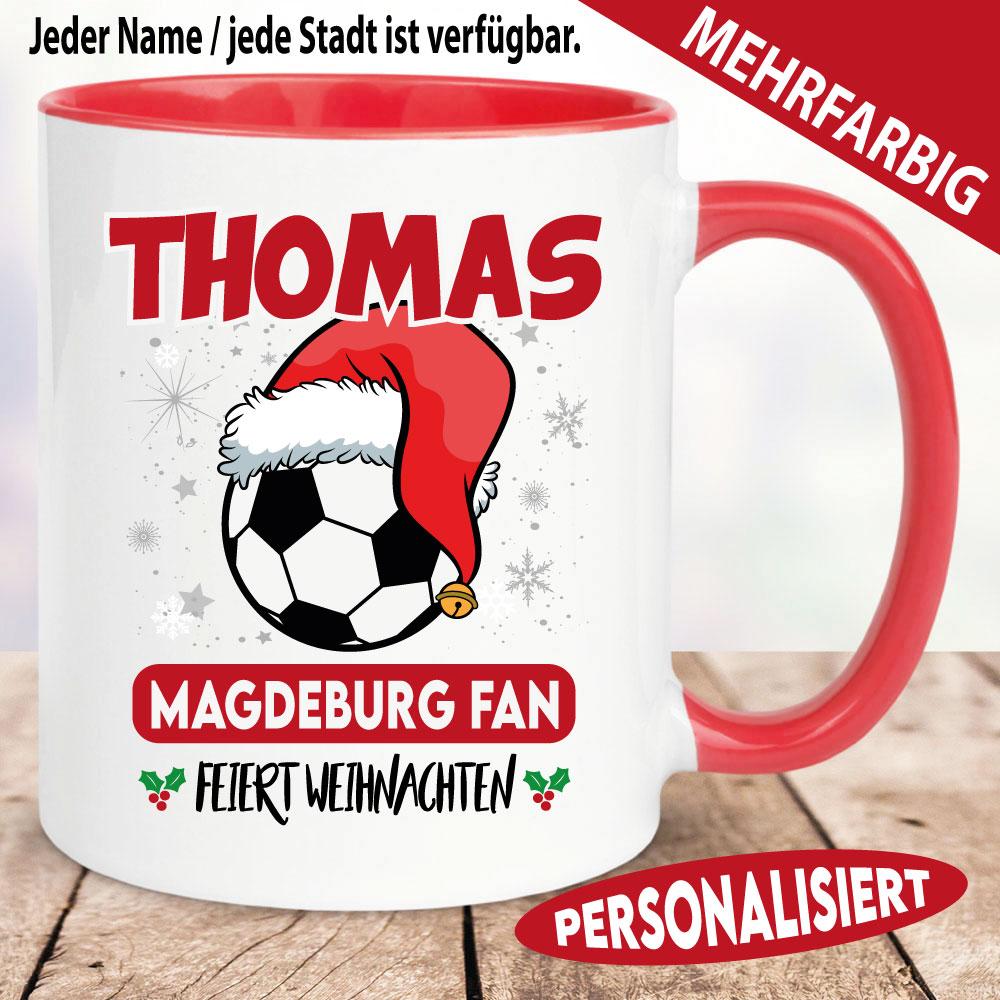 Tasse Weihnachten mit Fußballverein und Name