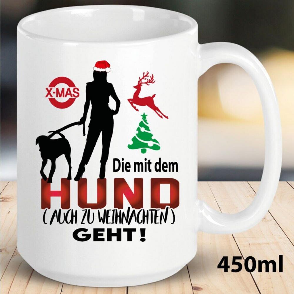 Weihnachtstasse für die Hundeliebhaberin