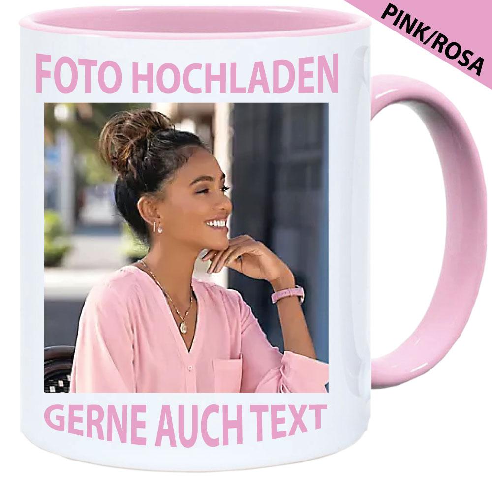 Fototasse Henkelbecher Pink / Rosa