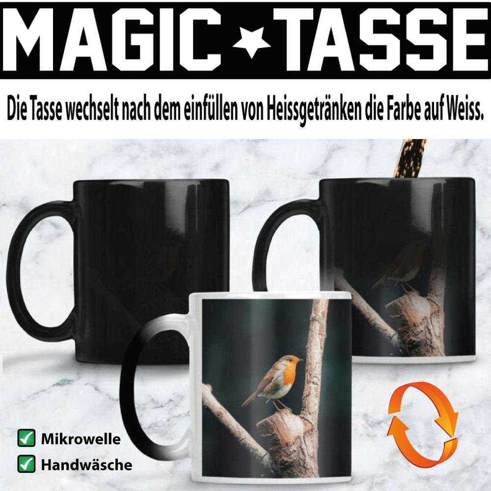 Fototasse Magic Zaubertasse Schwarz